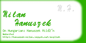 milan hanuszek business card